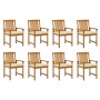Sillas de jardín con cojines 8 uds madera maciza de acacia de vidaXL, Sillas de jardín - Ref: Foro24-3078195, Precio: 652,54 €