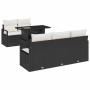 Conjunto de sofá de jardín 6 pcs Negro y crema 100 x 55 x 73 cm