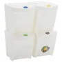 Stackable trash cans 4 pcs white polypropylene 100 L by vidaXL, Garbage cans and trash cans - Ref: Foro24-152201, Price: 58,4...
