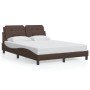 Estructura de cama sin colchón cuero sintético marrón 140x190cm en Camas y somieres | Comprar online en Foro24