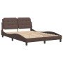 Estructura de cama sin colchón cuero sintético marrón 140x190cm en Camas y somieres | Comprar online en Foro24