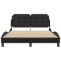 Estructura de cama sin colchón cuero sintético negro 140x200 cm