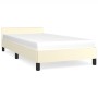 Estructura de cama con cabecero cuero sintético crema 90x190 cm de vidaXL, Camas y somieres - Ref: Foro24-347473, Precio: 95,...