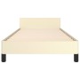 Estructura de cama con cabecero cuero sintético crema 90x190 cm de vidaXL, Camas y somieres - Ref: Foro24-347473, Precio: 95,...