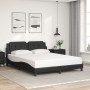 Estructura de cama sin colchón cuero sintético negro 160x200 cm