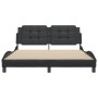 Estructura de cama sin colchón cuero sintético negro 160x200 cm