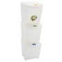Stackable trash cans 3 pcs white polypropylene 75 L by vidaXL, Garbage cans and trash cans - Ref: Foro24-152199, Price: 62,09...