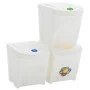 Stackable trash cans 3 pcs white polypropylene 75 L by vidaXL, Garbage cans and trash cans - Ref: Foro24-152199, Price: 62,09...