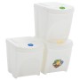 Stapelbare Mülleimer 3 Stück aus weißem Polypropylen 75 L von vidaXL, Mülltonnen und Mülltonnen - Ref: Foro24-152199, Preis: ...
