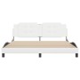Estructura de cama sin colchón cuero sintético blanco 180x200cm