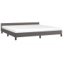 Bed frame with headboard gray synthetic leather 200x200 cm by vidaXL, Beds and slatted bases - Ref: Foro24-347523, Price: 135...