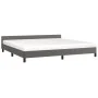 Bed frame with headboard gray synthetic leather 200x200 cm by vidaXL, Beds and slatted bases - Ref: Foro24-347523, Price: 133...