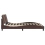Estructura de cama sin colchón cuero sintético marrón 180x200cm