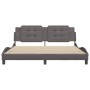 Estructura de cama sin colchón cuero sintético gris 180x200 cm