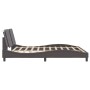 Estructura de cama sin colchón cuero sintético gris 180x200 cm