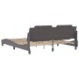 Estructura de cama sin colchón cuero sintético gris 180x200 cm