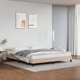 Cappuccino synthetic leather headboard bed frame 180x200cm by vidaXL, Beds and slatted bases - Ref: Foro24-347518, Price: 149...