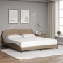 Estructura cama sin colchón cuero sintético capuchino 180x200cm