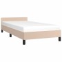 Bettgestell mit Kopfteil aus Cappuccino-Kunstleder, 90 x 190 cm von vidaXL, Betten und Lattenroste - Ref: Foro24-347476, Prei...