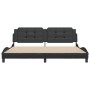 Estructura de cama sin colchón cuero sintético negro 200x200 cm
