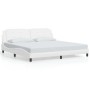 Estructura de cama sin colchón cuero sintético blanco 200x200cm