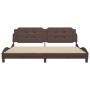 Estructura de cama sin colchón cuero sintético marrón 200x200cm