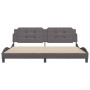 Estructura de cama sin colchón cuero sintético gris 200x200 cm