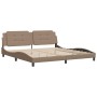 Estructura cama sin colchón cuero sintético capuchino 200x200cm