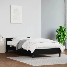 Bed frame with headboard black synthetic leather 100x200cm by vidaXL, Beds and slatted bases - Ref: Foro24-347483, Price: 94,...