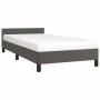 Bed frame with headboard gray synthetic leather 100x200 cm by vidaXL, Beds and slatted bases - Ref: Foro24-347487, Price: 90,...