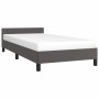 Bettgestell mit Kopfteil aus grauem Kunstleder 100x200 cm von vidaXL, Betten und Lattenroste - Ref: Foro24-347487, Preis: 91,...
