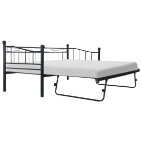 Bettrahmen aus schwarzem Stahl 180x200/90x200 cm von vidaXL, Betten und Lattenroste - Ref: Foro24-285307, Preis: 205,85 €, Ra...