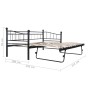 Estructura de cama de acero negra 180x200/90x200 cm de vidaXL, Camas y somieres - Ref: Foro24-285307, Precio: 205,72 €, Descu...