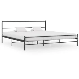 Black metal bed frame 180x200 cm by vidaXL, Beds and slatted bases - Ref: Foro24-284688, Price: 114,36 €, Discount: %