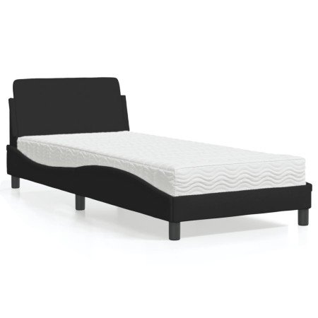 Cama con colchón tela negro 80x200 cm en Camas y somieres | Comprar online en Foro24