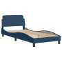 Cama con colchón tela azul 80x200 cm