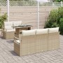Conjunto de sofá de jardín 6 pcs beige y crema 100 x 55 x 73 cm