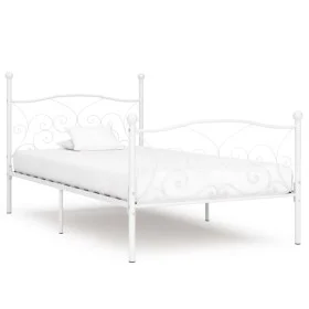 Bettgestell mit Lattenrost aus weißem Metall, 90 x 200 cm von vidaXL, Betten und Lattenroste - Ref: Foro24-284447, Preis: 122...