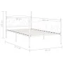 Bed frame with white metal slatted base 90x200 cm by vidaXL, Beds and slatted bases - Ref: Foro24-284447, Price: 122,43 €, Di...