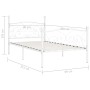 Bettgestell mit Lattenrost aus weißem Metall, 90 x 200 cm von vidaXL, Betten und Lattenroste - Ref: Foro24-284447, Preis: 130...