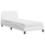 Cama con colchón cuero sintético blanco 80x200 cm en Camas y somieres | Comprar online en Foro24