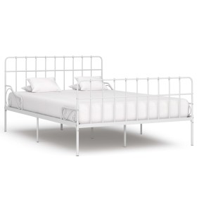 Bed frame with white metal slatted base 120x200 cm by vidaXL, Beds and slatted bases - Ref: Foro24-284603, Price: 91,52 €, Di...