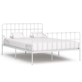 Bed frame with white metal slatted base 120x200 cm by vidaXL, Beds and slatted bases - Ref: Foro24-284603, Price: 90,97 €, Di...