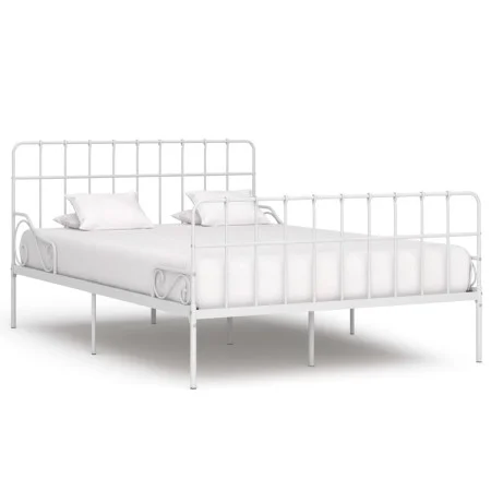 Bettgestell mit Lattenrost aus weißem Metall, 120 x 200 cm von vidaXL, Betten und Lattenroste - Ref: Foro24-284603, Preis: 90...