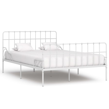 Bettgestell mit Lattenrost aus weißem Metall, 140 x 200 cm von vidaXL, Betten und Lattenroste - Ref: Foro24-284604, Preis: 97...