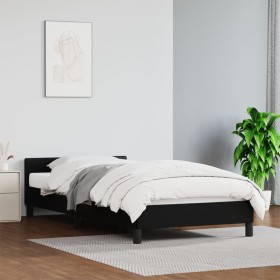 Bed frame with headboard black synthetic leather 90x190 cm by vidaXL, Beds and slatted bases - Ref: Foro24-347471, Price: 90,...