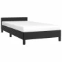 Bed frame with headboard black synthetic leather 90x190 cm by vidaXL, Beds and slatted bases - Ref: Foro24-347471, Price: 92,...