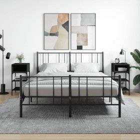 Mesitas de noche 2 uds madera de ingeniería negro 35x34,5x70 cm de vidaXL, Mesitas de noche - Ref: Foro24-825884, Precio: 62,...