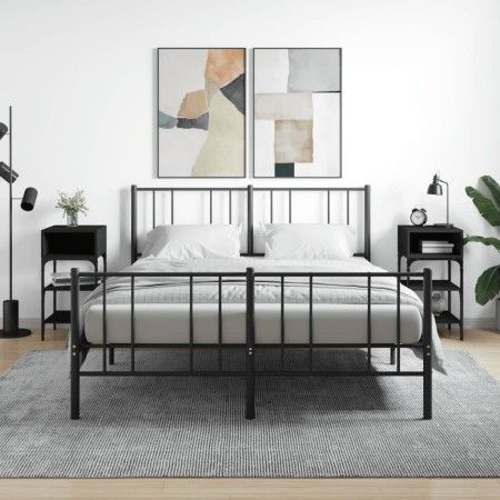 Nachttische 2 Stk. Holzwerkstoff schwarz 35x34,5x70 cm von vidaXL, Nachttische - Ref: Foro24-825884, Preis: 62,36 €, Rabatt: %