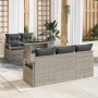 Conjunto de sofá de jardín 6 pcs Gris claro 100 x 55 x 73 cm